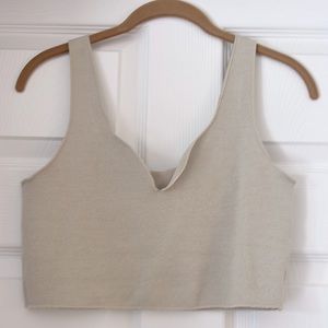 Zara never worn crop khaki top